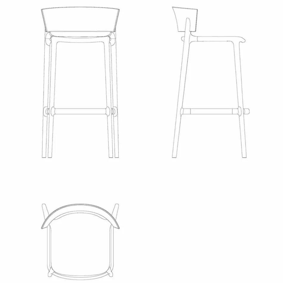 Taburete exterior moderno H 95cm de Vondom, en polipropileno. Viadurini