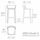 Taburete exterior moderno H 95cm de Vondom, en polipropileno. Viadurini