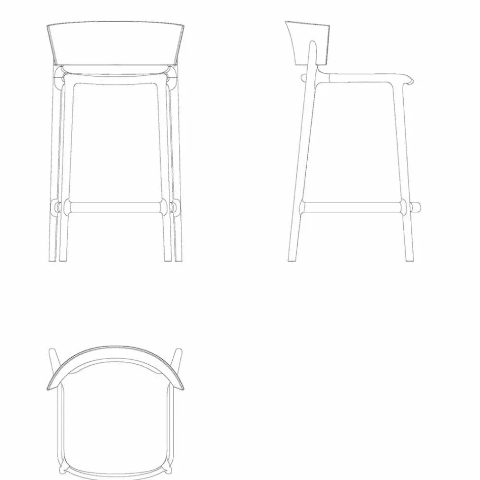 Taburete de jardín Africa Vondom en polipropileno H 85 cm, diseño Viadurini