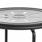 Taburete de jardín de hierro hecho a mano con reposapiés Made in Italy - Sireo Viadurini