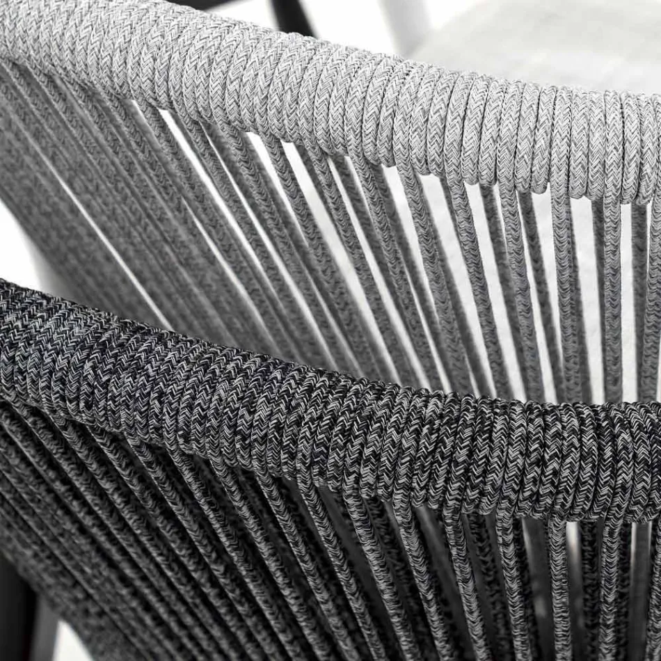 Taburete de jardín apilable de aluminio y tela técnica - Smart by Varaschin Viadurini