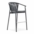 Taburete de jardín apilable de aluminio y tela técnica - Smart by Varaschin Viadurini