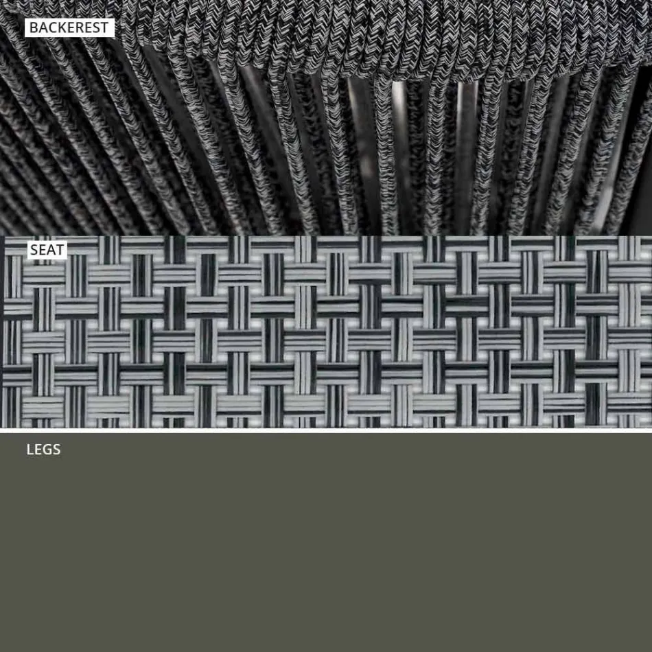 Taburete de jardín apilable de aluminio y tela técnica - Smart by Varaschin Viadurini