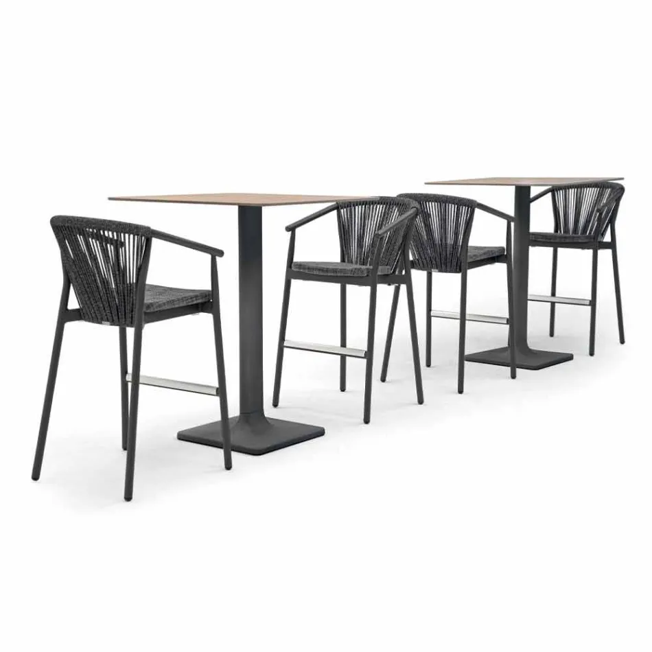 Taburete de jardín apilable de aluminio y tela técnica - Smart by Varaschin Viadurini