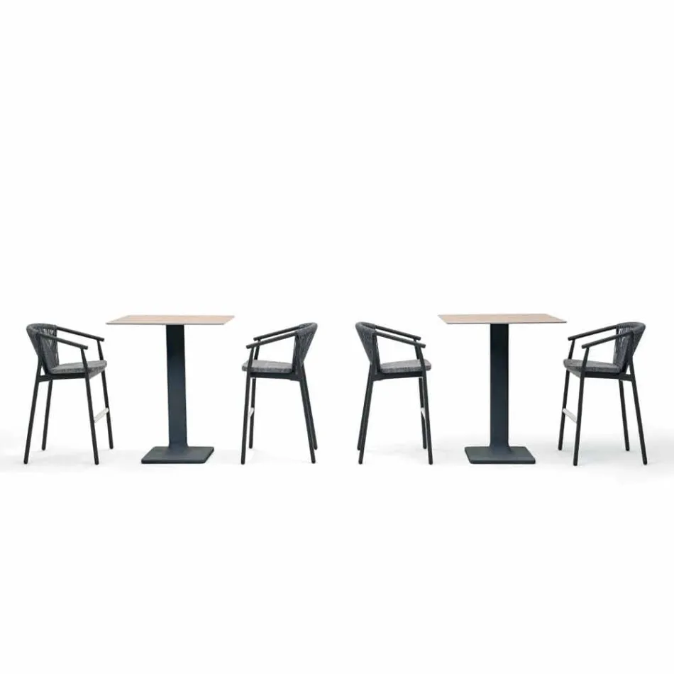 Taburete de jardín apilable de aluminio y tela técnica - Smart by Varaschin Viadurini