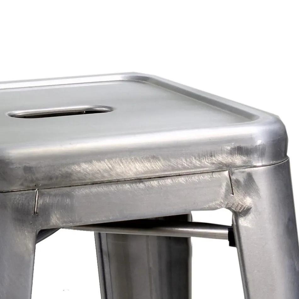 Taburete de hierro para interior y exterior Altura 45 cm - Papelería Viadurini