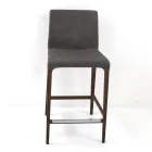 Taburete de interior en madera de fresno y cuero sintético Made in Italy - Floki Viadurini