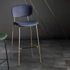 Taburete de Comedor en Tela en 2 Acabados Diferentes Made in Italy - Sanemi Viadurini