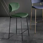 Taburete de Comedor en Tela en 2 Acabados Diferentes Made in Italy - Sanemi Viadurini