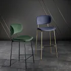 Taburete de Comedor en Tela en 2 Acabados Diferentes Made in Italy - Sanemi Viadurini