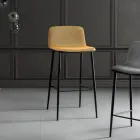 Taburete de comedor en tela Vulcano y patas de metal Made in Italy - Amane Viadurini
