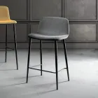 Taburete de comedor en tela Vulcano y patas de metal Made in Italy - Amane Viadurini