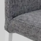 Taburete de salón con respaldo bajo Made in Italy - Orietta Viadurini