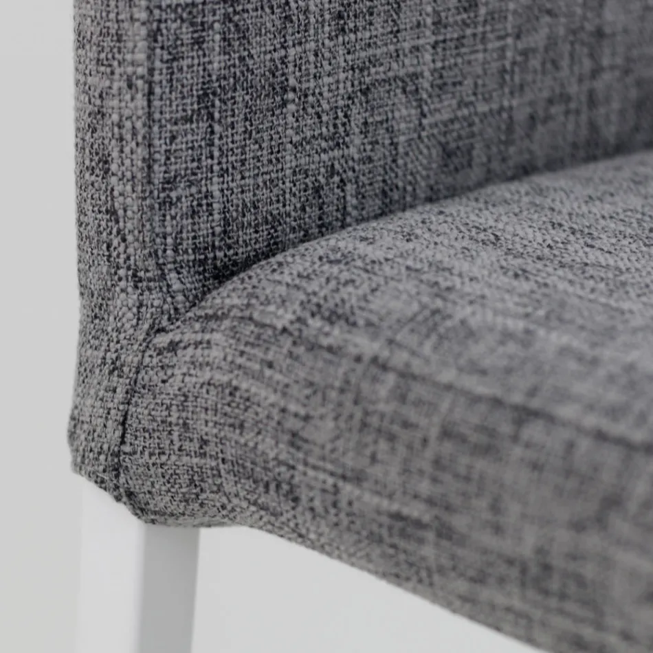 Taburete de salón con respaldo bajo Made in Italy - Orietta Viadurini