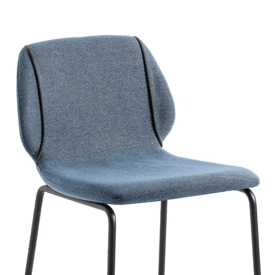 Taburete de salón elegante de diseño moderno en tela con borde - Scarat Viadurini