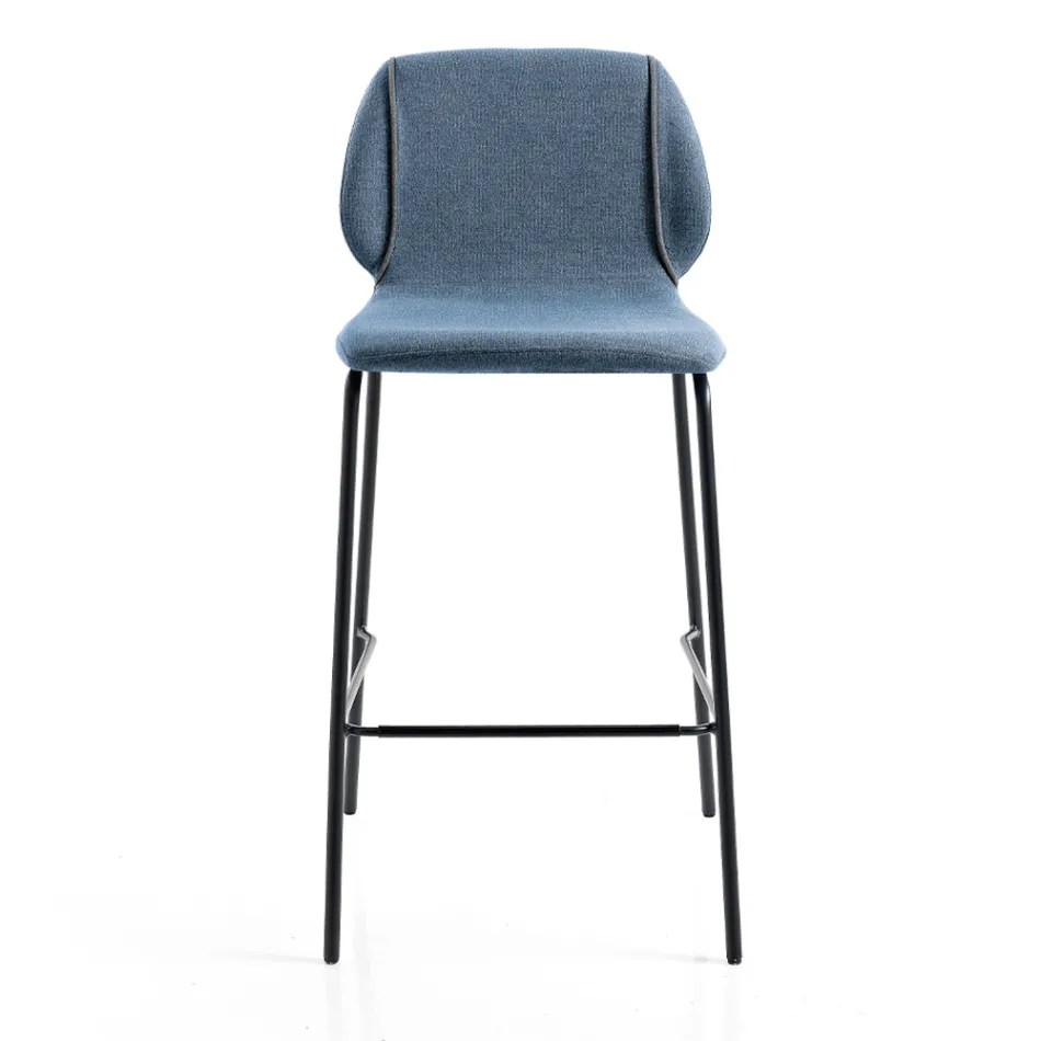 Taburete de salón elegante de diseño moderno en tela con borde - Scarat Viadurini