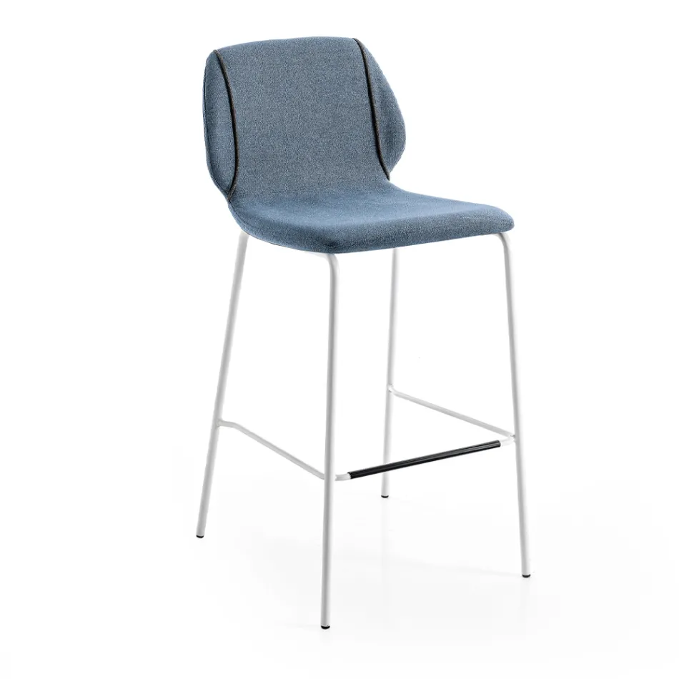 Taburete de salón elegante de diseño moderno en tela con borde - Scarat Viadurini