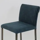 Taburete de salón en piel sintética y estructura en Nikel Made in Italy - Cleto Viadurini