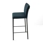 Taburete de salón en piel sintética y estructura en Nikel Made in Italy - Cleto Viadurini