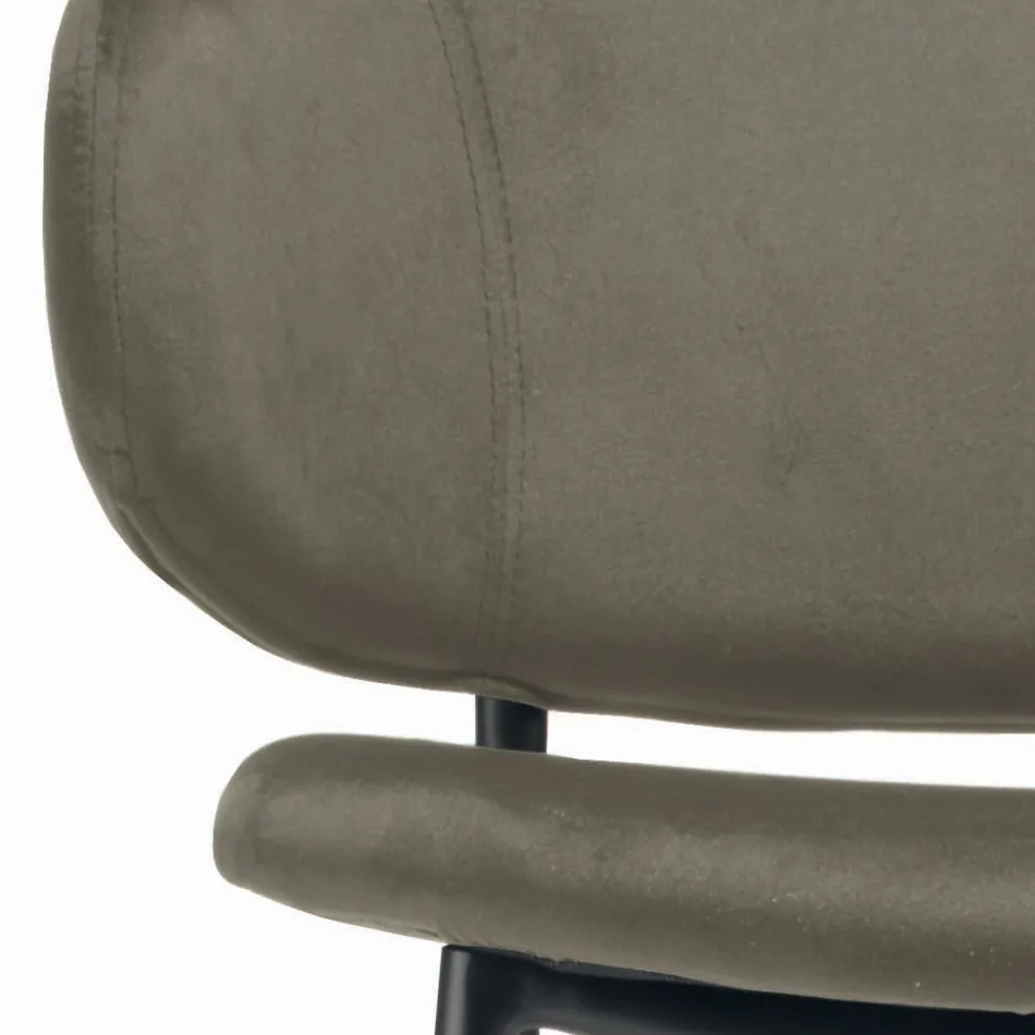 Taburete de salón de acero y terciopelo Made in Italy - Rimini Viadurini