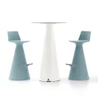 Taburete de Salón de Polietileno con Reposapiés - Ellipse Viadurini