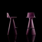 Taburete de Salón de Polietileno con Reposapiés - Ellipse Viadurini