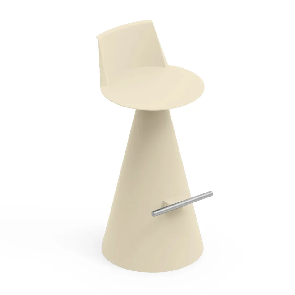 Taburete de Salón de Polietileno con Reposapiés - Ellipse Viadurini