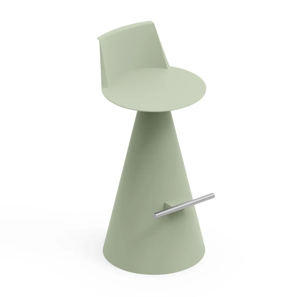 Taburete de Salón de Polietileno con Reposapiés - Ellipse Viadurini