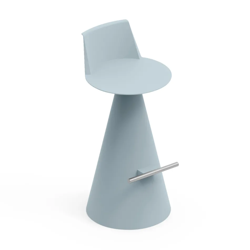 Taburete de Salón de Polietileno con Reposapiés - Ellipse Viadurini