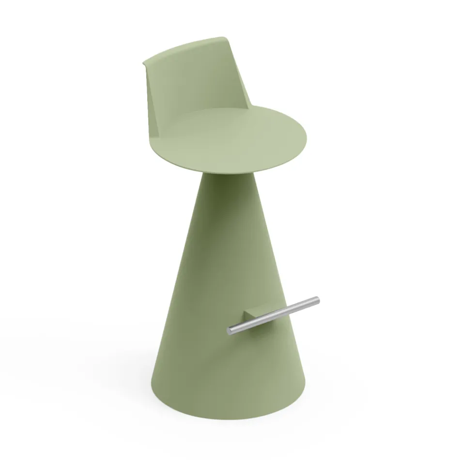 Taburete de Salón de Polietileno con Reposapiés - Ellipse Viadurini