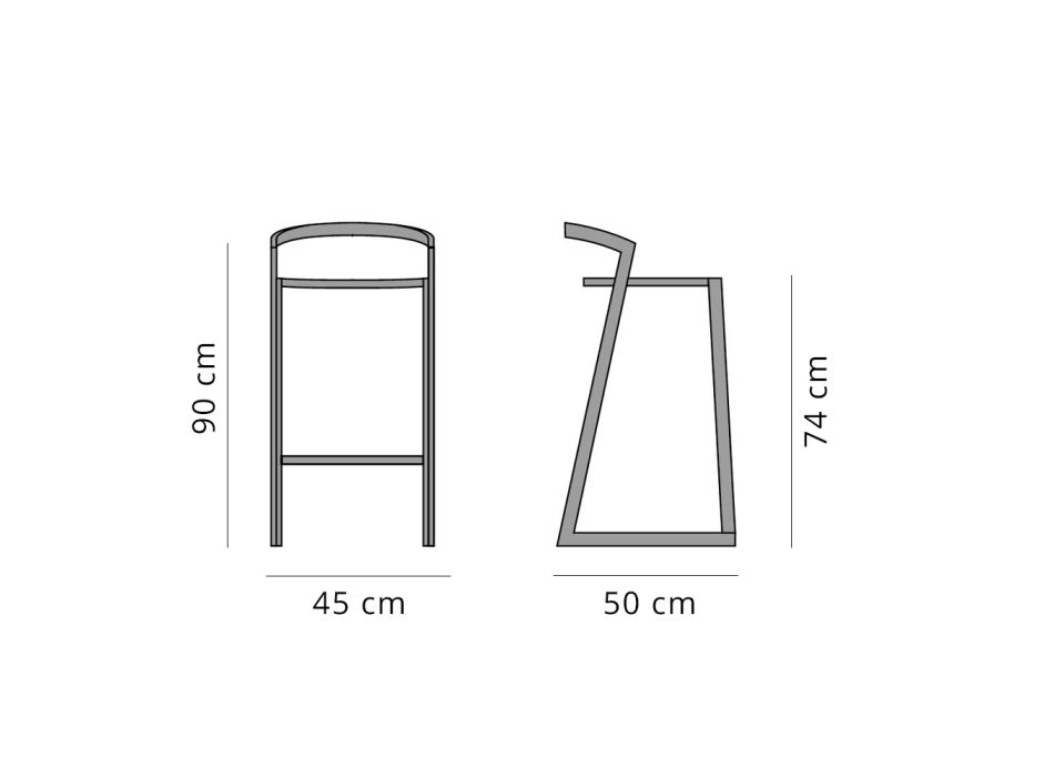 Taburete de diseño para exterior en aluminio de alta calidad, 3 piezas - Filomena Viadurini