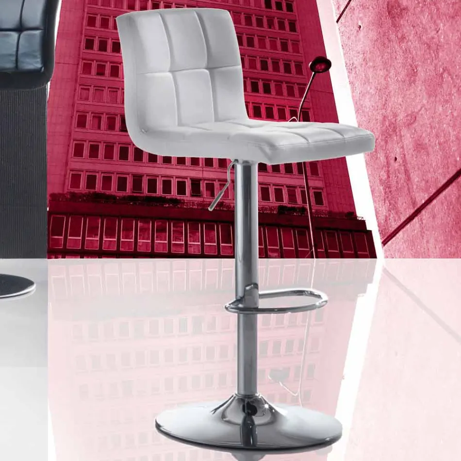 Taburete Elevable de Diseño Moderno, Asiento de Ecopiel - Delfina Viadurini