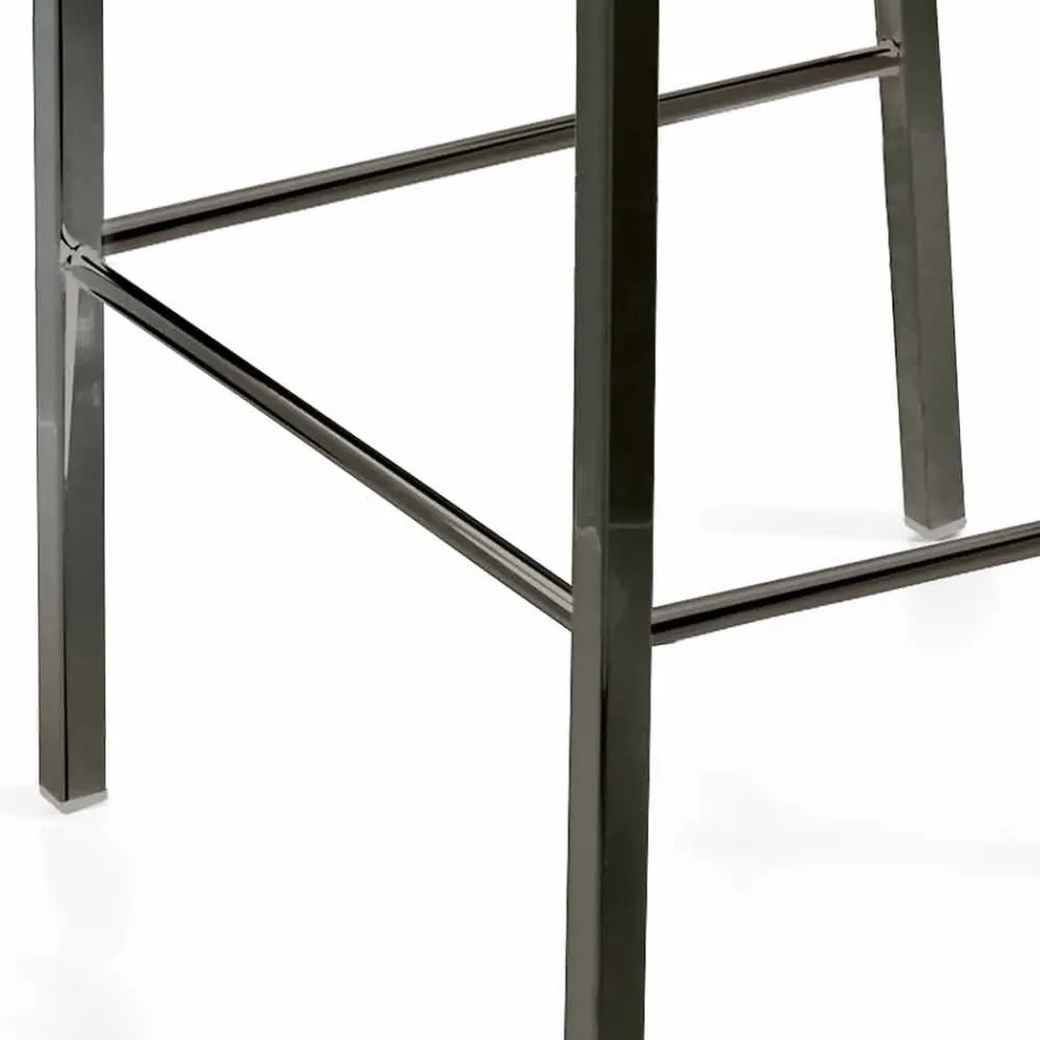 Taburete de diseño moderno con respaldo Alwyn H 86 cm, fabricado en Italia Viadurini