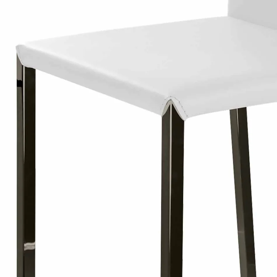 Taburete de diseño moderno con respaldo Alwyn H 86 cm, fabricado en Italia Viadurini