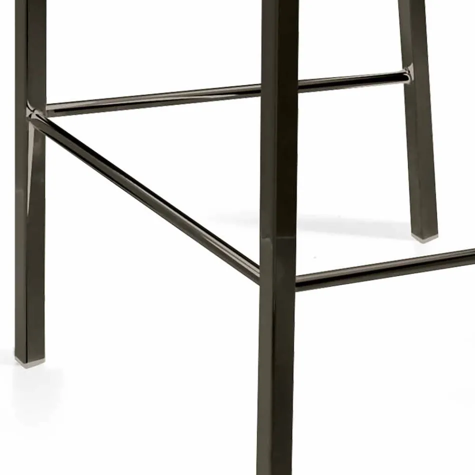 Taburete de diseño moderno con respaldo Alwyn H 86 cm, fabricado en Italia Viadurini
