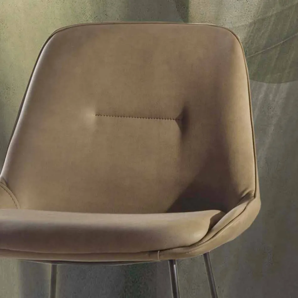 Taburete de diseño moderno con trineo de metal pintado - Ines Viadurini