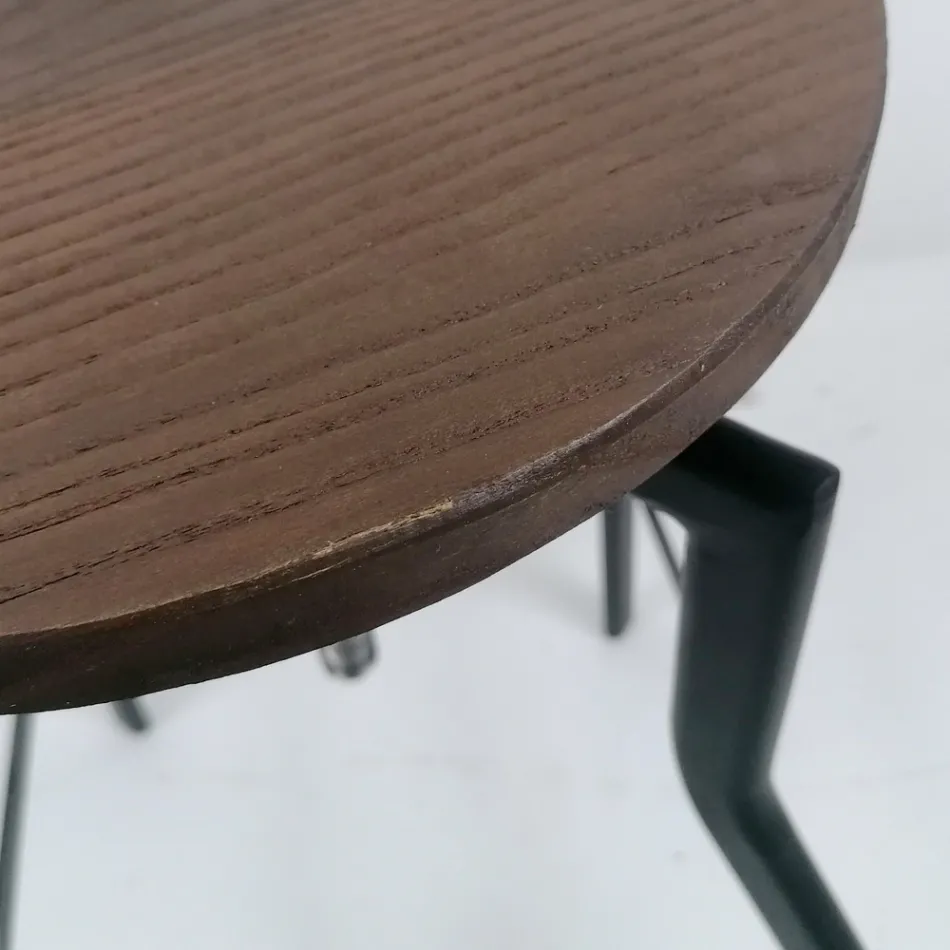 Taburete de diseño moderno en metal y madera regulable Livorno1 Viadurini