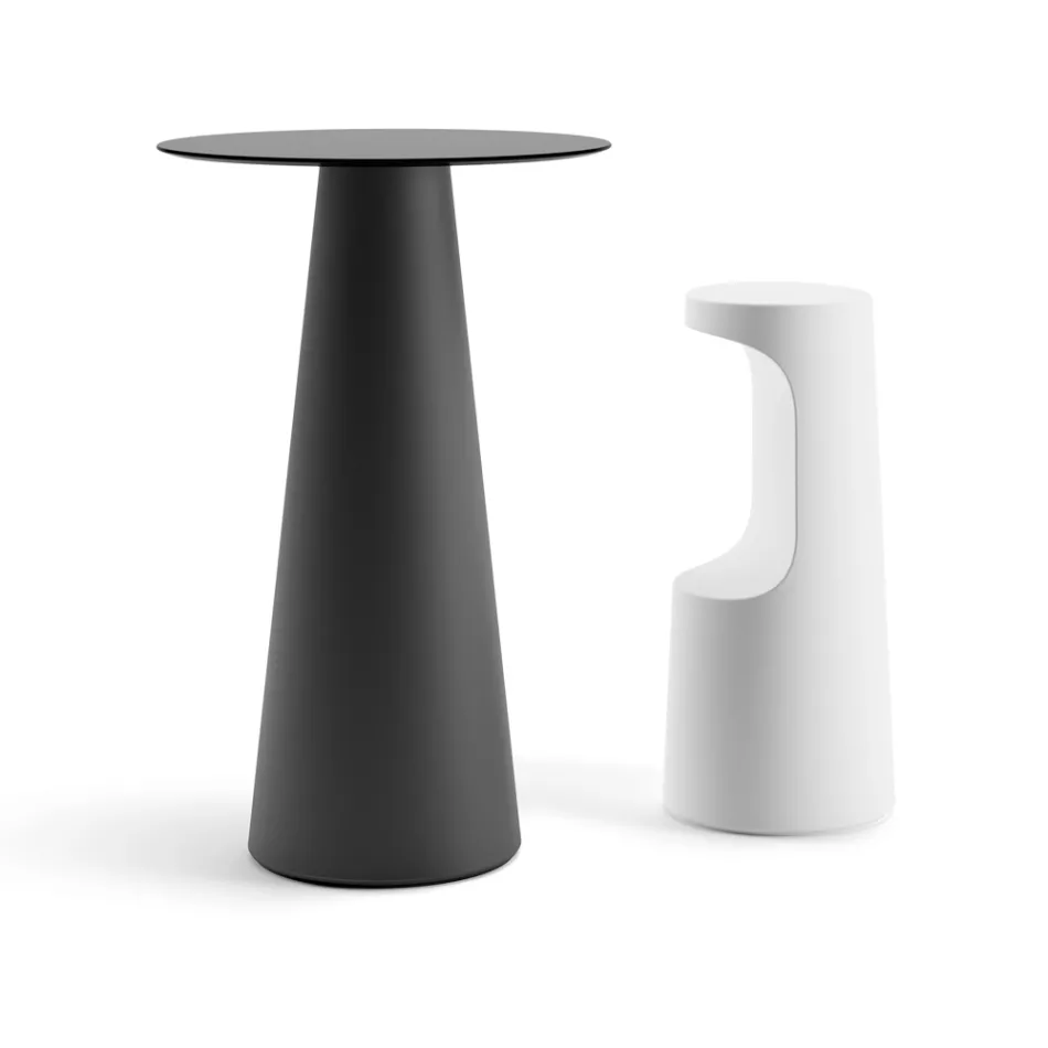 Taburete alto de diseño en polietileno mate para exterior Made in Italy - Forlina Viadurini