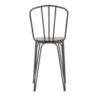 Taburete de diseño moderno estilo industrial en hierro y madera, 2 piezas - Erika Viadurini