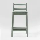 Taburete de lujo en haya maciza con asiento de tela Made in Italy - Nora Viadurini