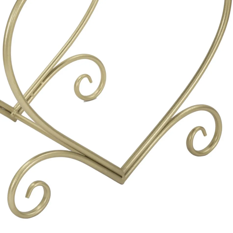 Taburete bajo de hierro dorado con asiento tapizado en tela - Dimentico Viadurini