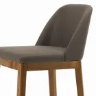 Taburete fijo con patas de madera y asiento acolchado Made in Italy - Bari Viadurini