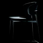 Taburete fijo con asiento y respaldo de terciopelo Made in Italy - Cagliari Viadurini