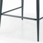Taburete fijo con asiento de terciopelo y base de acero Made in Italy - Alassio Viadurini