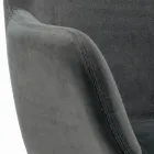 Taburete fijo con asiento tapizado y base de acero Made in Italy - Arona Viadurini