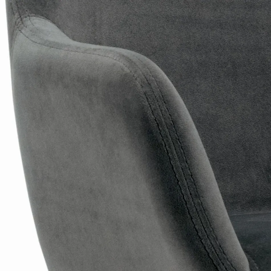 Taburete fijo con asiento tapizado y base de acero Made in Italy - Arona Viadurini