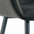 Taburete fijo con asiento tapizado y base de acero Made in Italy - Arona Viadurini