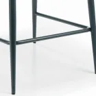 Taburete fijo con asiento tapizado y base de acero Made in Italy - Arona Viadurini