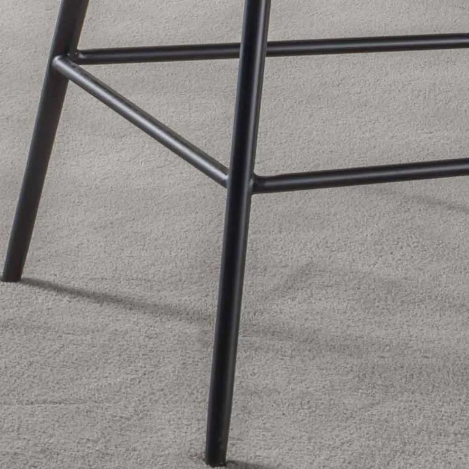 Taburete fijo Al 65 cm, estructura con 4 patas de metal - Ines Viadurini