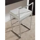 Taburete fijo en ecopiel, diseño moderno Al.65 cm - Alina Viadurini